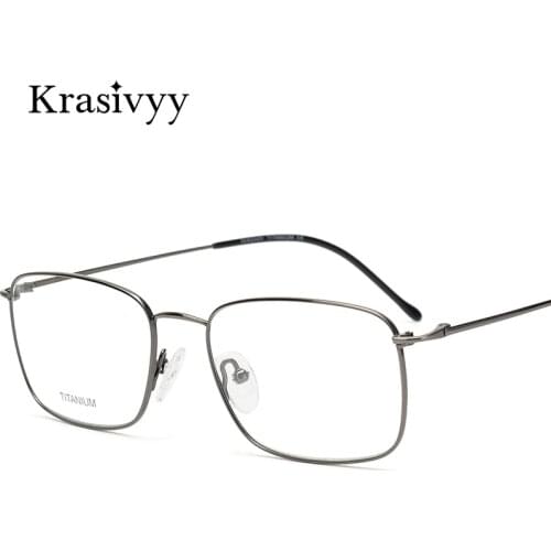 Krasivyy Pure Titanium Glasses Frame Men Brand Designer Myopia Optical Prescription Eyewear Males Full Frame Square Eyeglasses