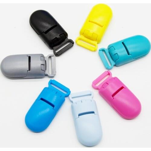 Cute-idea Baby Silicone Teether 18mm 5pcs Plastic Clips Safe baby Toys Necklace Pendant Clamp Wholesale