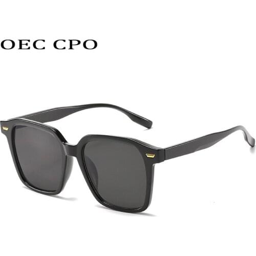 OEC CPO Square Sunglasses Women Fashion Black Oversized Sun Glasses Female Vintage UV400 Eyewear Men Glasses O624
