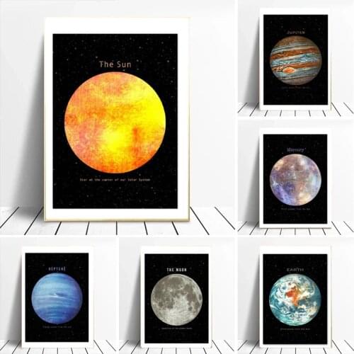 Modern Planet Stellar Artwork Canvas Painting Posters Prints Wall Art Pictures Astronomy Enthusiast for Living Room Home Decor