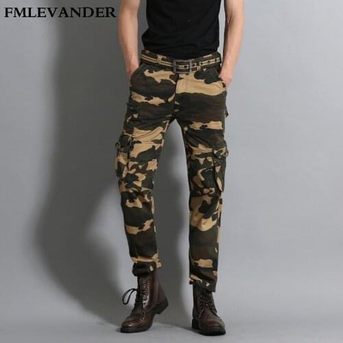 Tactical Pants Male Camouflage Color Casual Plus Size Cotton Trousers Military Style Mens Cargo Pants