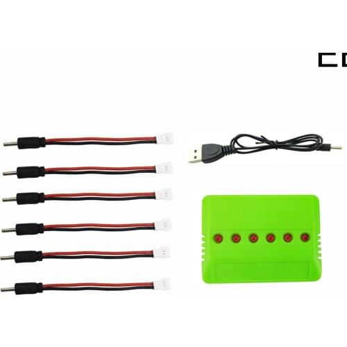 EBOYU 6 in 1 USB Balance Charger for 3.7V (1S) Lipo Battery of A15 A15H RC Quadcopter Drone With Convert Cable