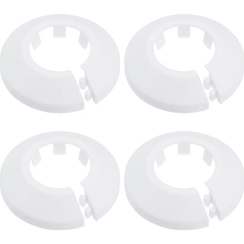 Uxcell 4 Pcs Pipe 25mm PP Radiator Escutcheon Water Pipe Cover Decoration White