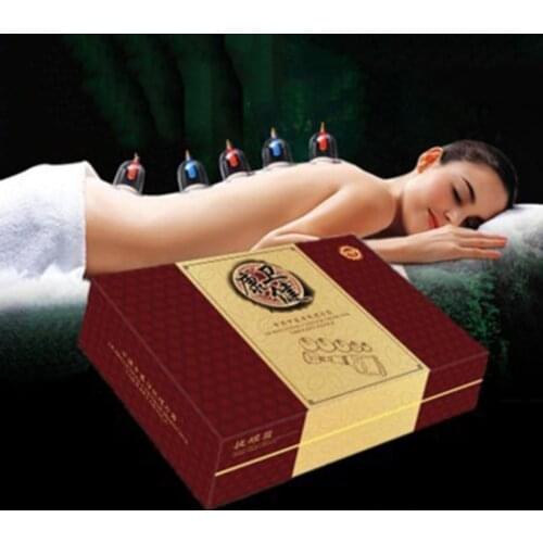 24 Cups Massage Vacuum Cupping Set Magnetic Aspirating Cupping Cans Acupuncture Massage Suction Cup Chinese Medical Massage Kit