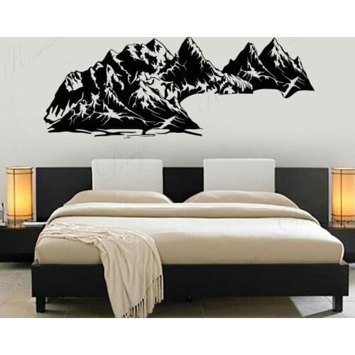 Majestic Mountains Peaks Natural Landscape Wall Stickers Vinyl Art Home Decor Bedroom Living Room Decals Removable Murals 4359