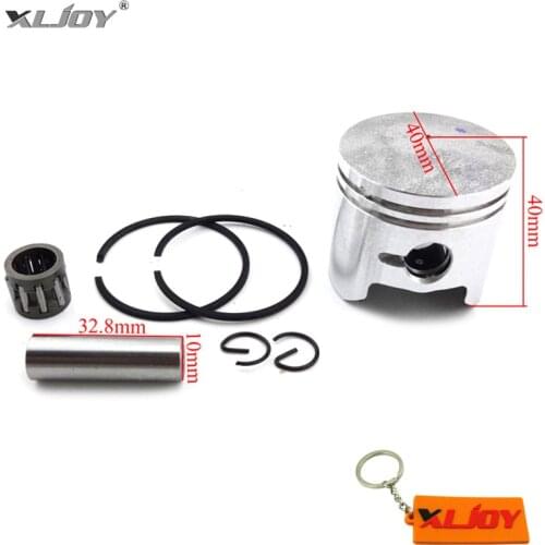 XLJOY 40mm Piston 10mm Pin Ring Needle Bearing For 2 Stroke 47cc Engine Minimoto Pocket Dirt Bike Mini Kids ATV Quad