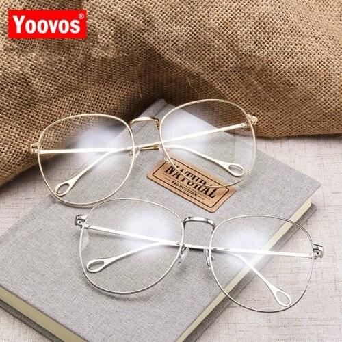 Yoovos 2021 Glasses Frame Women Round Oversized Eyeglasses Frame Large Flat Mirror Eyewear Men/Women Big Frame Mirror Gafas