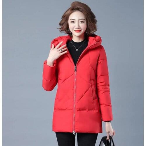 2021 Winter Womens Cotton-padded Warm Jacket Womens Parka Thick Long Hooded Oversized Loose Coat Snow Jacket Oversized