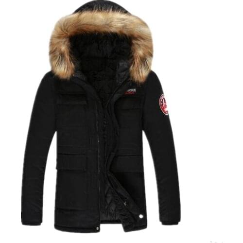 2017 Fashion Korean Mens Winter Coats And Jackets Couples Slim Fit Mens Fur Hooded Parka Thick Warm Army Jacket Winter Men/women