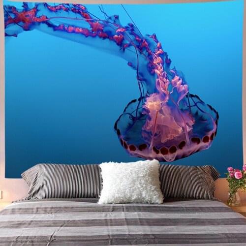 3D Print Ocean Jellyfish Tapestry Wall Hanging Art Tapiz Decoration for Home Living Bedroom 150X100cm/150X130cm/200X150cm