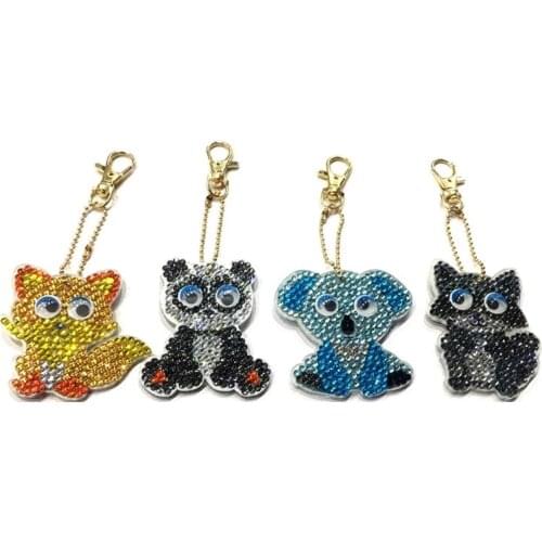 5D DIY New Style Diamond Keychains Diamond Mosaic Animals for Gifts Diamond Embroidery Cross Stitch Great Toys For Kids