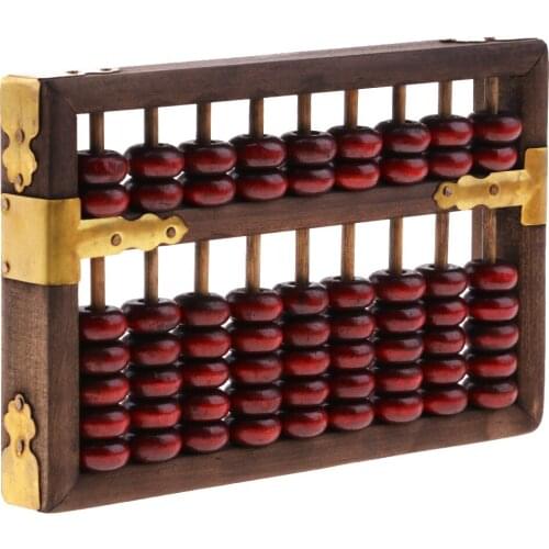 9 Column Vintage Wooden Bead Arithmetic Abacus Calculating Tool Collectible