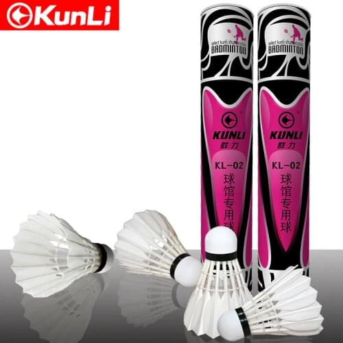Promotion!!!hot sale KUNLI-02 1tube duck feather badminton Shuttlecock for professional training free shipping