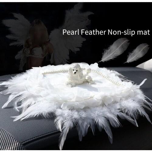 Car Diamonds Pearl mounted antiskid pad car meter stand Metal dog perfume accessories mobile phone pad car Instrument mat