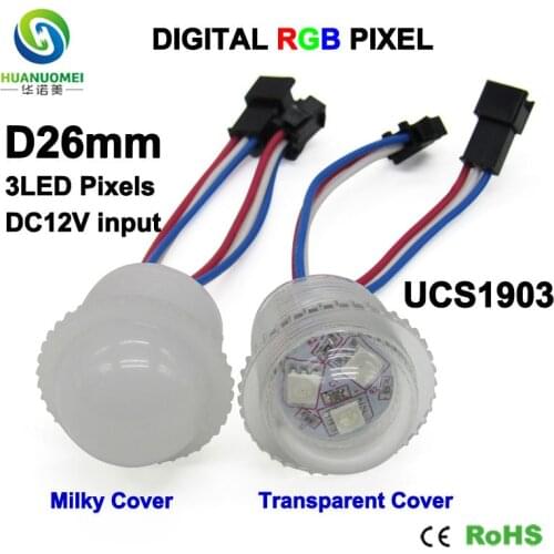Digital ucs1903 26mm 3smd rgb led pixel led module 12v waterproof 5050 smd decoration letters light addressable bulb lamp sign