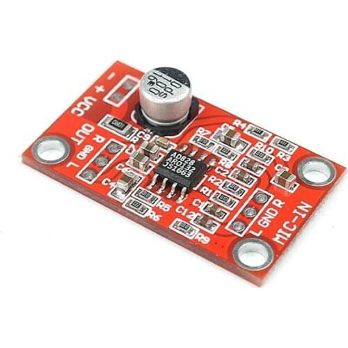 DC 3.8V-15V AD828 Stereo Dynamic Microphone Preamplifier Board MIC Preamp Module Amplifier Board