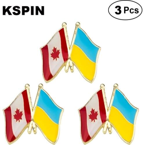 Canada & Ukraine Frendship Lapel Pin Brooches Pins Flag badge Brooch Badges