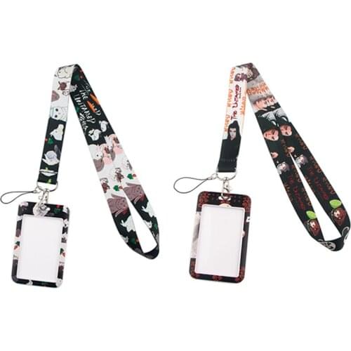 E2917 Anime Necklack Lanyard Key Gym Strap Multifunction Mobile Phone Decoration With Cartoon Card Holder Cover