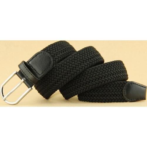 Elastic woven Mixed color wholesale womens Casual business men long 110cm Or so wide 3.3 CM alloy needle buckle