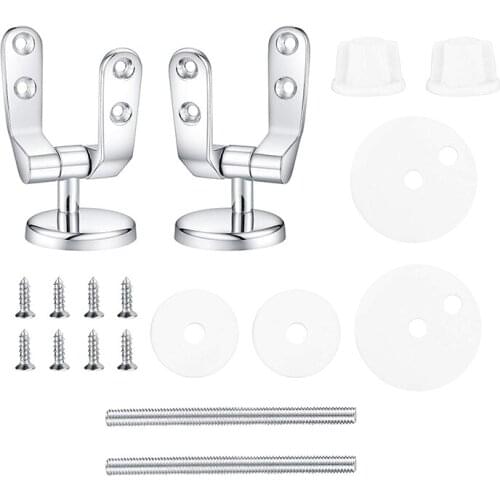 Toilet Seat Fittings, Zinc Alloy Toilet Seat Replacement Hinge with Fittings and Repair Parts, for Most Wooden Resin