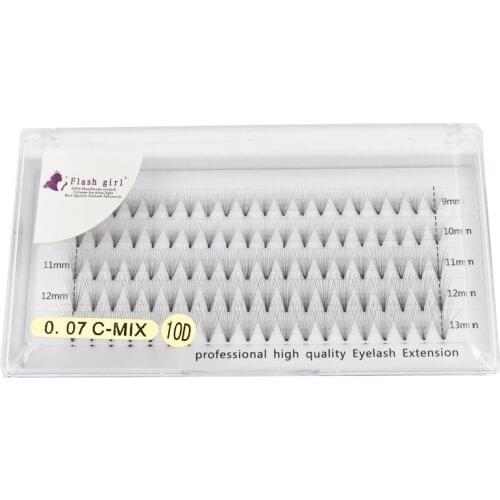 Flash girl Makeup Wholesale Premade Fans 5rows 10D 0.07 C Private Label Volume Eyelash Trays Your Own Brand