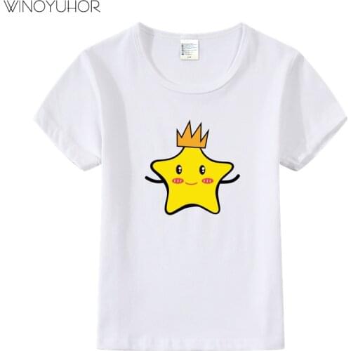 Cute Cartoon Star Print T-shirt Kids Baby Boys T Shirts Summer Short Sleeve O-neck Tops Toddler Girls Clothes Children