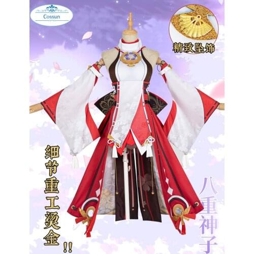 Game Genshin Impact Yae Ba Zhong Shen Zi Lovely Game Suit Uniform Cosplay Costume Halloween Carnival Party Outfit Anime