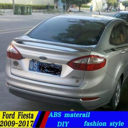 Use for ford fiesta spoiler2009-2017 High Quality ABS Material Car Rear Wing Primer Color Rear Spoiler for ford fiesta 2009-2017