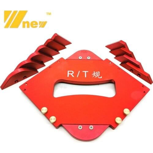 Woodworking Fillet Gauge Arc Radius Quick-Jig Router Table Round Corner Template R5-R40 T10-T40 Aluminium Alloy Bevel Gauge