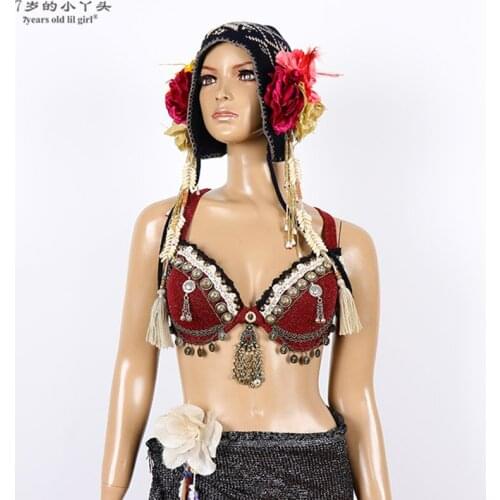 7years Old Lil Girl 2021Tribal Belly Dance Fusion Sexy Bra Costume Brabelly ATS