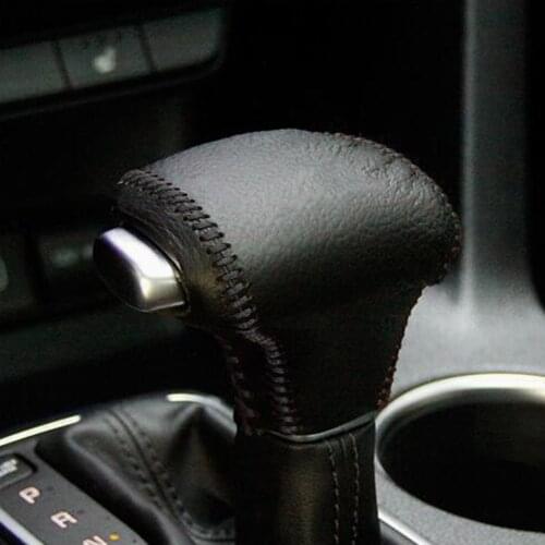 Leather Gear Shift Knob Cover for Kia K2 K5 KX5 Sportage 2016 2017 2018 Rio 4 2017 2018 Car DIY Hand-stitched Brake Case