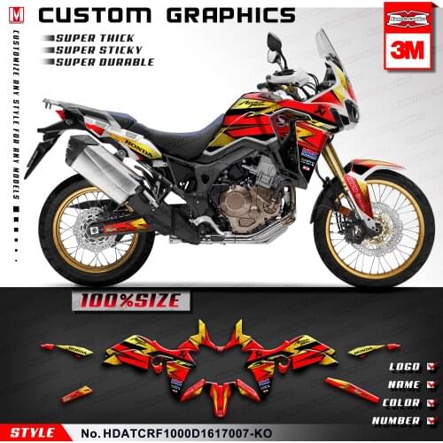 KUNGFU GRAPHICS Waterproof Stickers Motorcycle Decals for Africa Twin CRF1000D CRF1000L 2016 2017, Customizable