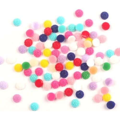LF 200Pcs Resin Round 8mm Decoration Crafts Flatback Cabochon Embellishments For Scrapbooking Kawaii Cute Diy Accessories