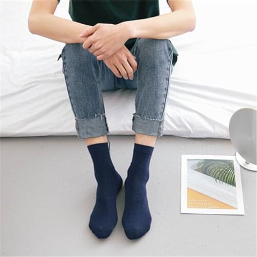 Black White Cotton Socks Men Calcetines Hombre Sox Solid Color Sport Casual Breathable Ankle Socks For Male Chaussettes Femme
