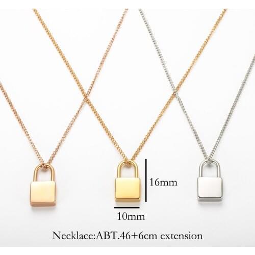 Flat Mini Lock Pendant Necklace No Fading Delicate Dainty Jewellry Designer Logo Customize Wholesale Neckalce France Style