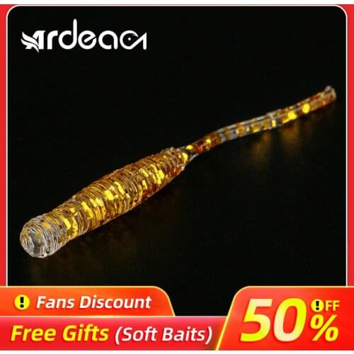 Ardea Soft Lure 52mm 0.4g 12pcs Straight Tail Artificial Silicone Worm Saltwater Swimbait Wobbler Bait Shrimp Fishing Tackle