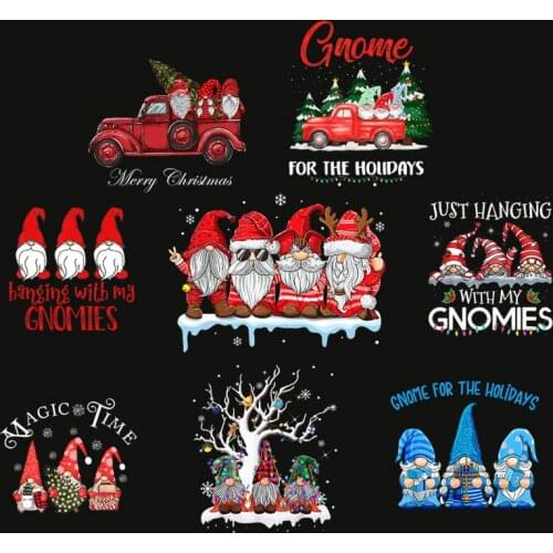 Christmas Gnomies Best Friend Patch Iron-on Transfers For Clothing Thermal Patches For Dress Heat Transfer Patches Appliqued