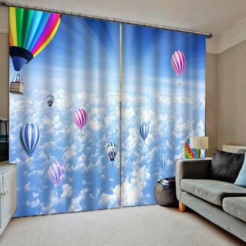 Blue curtains cloud sky curtain 3D Blackout Curtains For Living room Bedding room Drapes Cotinas Decoration curtains