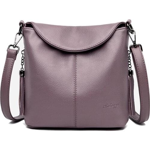 Handbag Tassel Bucket Bag 2 Styles Female Shoulder Messenger Bag Ladies Soft Genuine Leather Crossbody Bags for Women