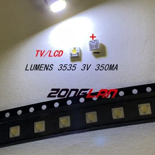 500PCS LUMENS SMD LED 3535 3537 3V 1W Cool white For TV Backlight Lamp beads A127CECEBUP8C-6078 3D
