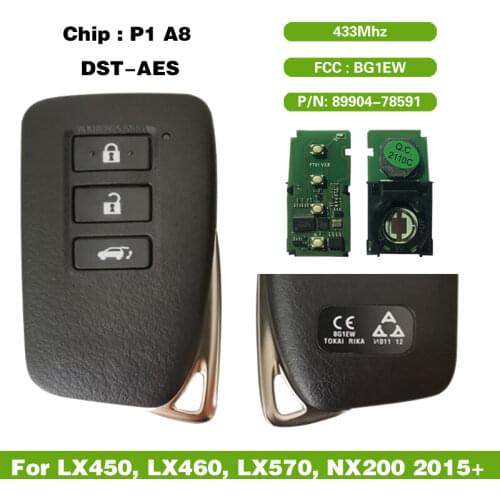 CN052043 Lexus Aftermarket 3 Button Smart Key For Smart Key BG1EW P1 A8 DST-AES 89904-78591 Keyless Go