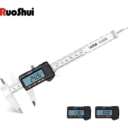 VICTOR 5150S Digital Vernier Calipers Measure 150mm 6inch Electronic Carbon Fiber Gauge Height Measuring Instruments Micrometer
