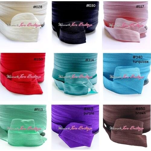 100yards/lot) 1 inch wide fold over elastic ribbon headband