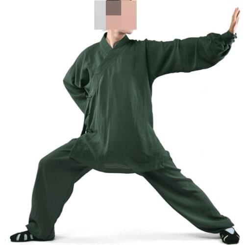 17colors CUSTOMIZED Unisex Wudang Linen kung fu suits martial arts tai chi uniforms taiji clothing sets green/blue/orange/black