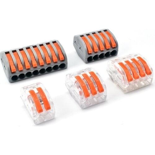 20pcs/lot Universal Cable wire Connectors PCT-212/213/214/215 Conductor Terminal Block Threader Splitter Lighting Accessories
