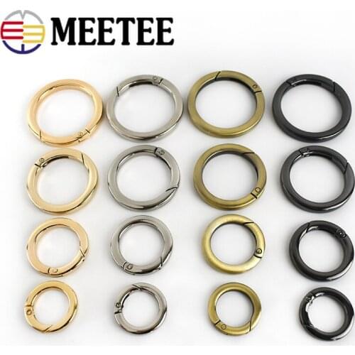 5Pcs Flat Spring O Ring Buckles Metal Clasp For Bag Strap Keychain Snap Handbag Handle Connector Replacement DIY Accessories
