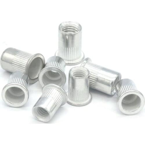 50pcs 20Pcs M3 M4 M5 M6 M8 M10 M12 Aluminum Alloy Rivnut Flat Head Threaded Rivet Insert Nutsert Cap Rivet Nut