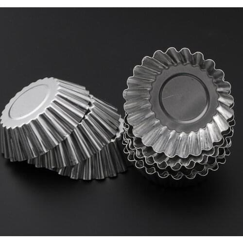 Baking Tool 10PCS Egg Tart Aluminum Cupcake Cake Cookie Flower Mold Mould Tin -Y102