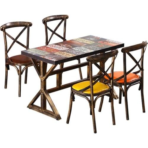 American And European Style Net Red Retro Iron Art Used Fork Back Chair Restaurant Restaurant Restaurant Coffee Shop Back Chair