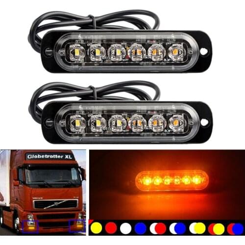 Emergency Strobe Stroboscope Warning Side Marker Blinking Amber LED Light Bar Police Flash Good 12/24V Light for Car& Vehicles